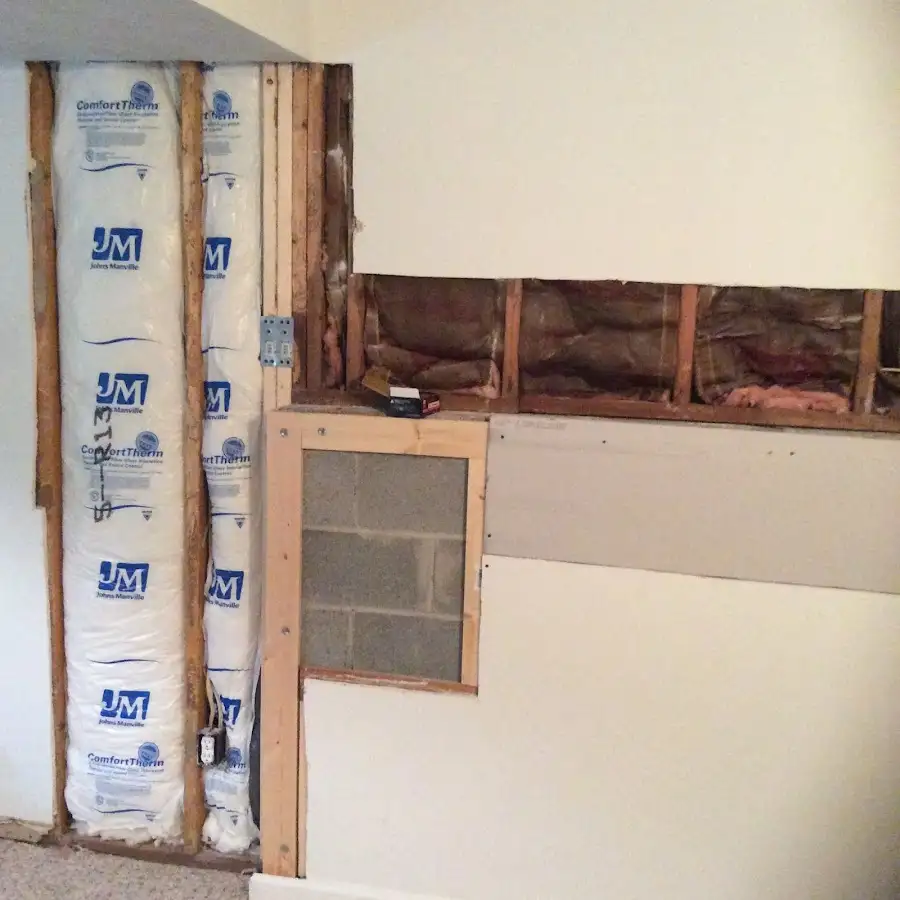 Wall insulation replacement during Structural Drying in Brownfields